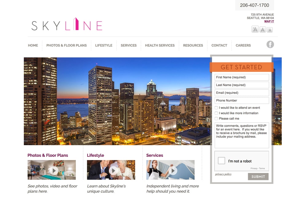 skyline website - 3rdThird Marketing - Reaching the Senior Market